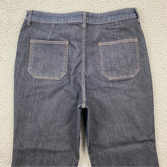Maeve by Anthropologie Women's High-Rise Flare Dark Wash Jeans - Size: 34p - Picture 5 of 13